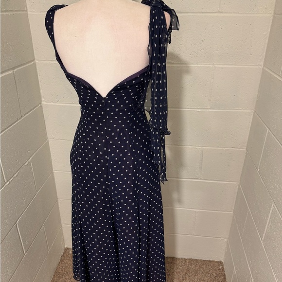 Vtg Jenny Packham Couture Navy and White dress - Picture 5 of 6